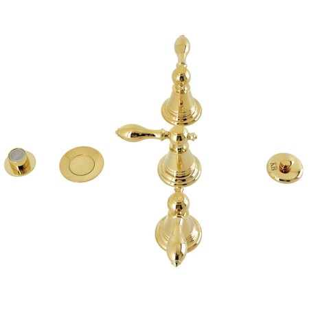 Kingston Brass ThreeHandle Bidet Faucet, Polished Brass KB322AL